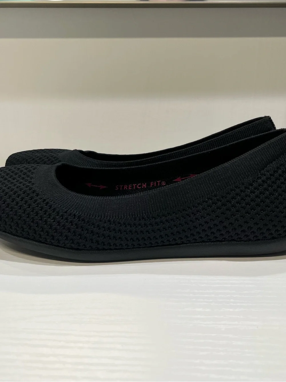 Skechers Black Knit Slip-On Ballet Flats